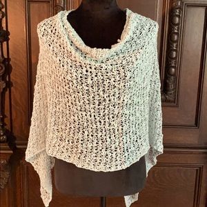 Pretty Pretty Spa Green Crotched Shawl/poncho
